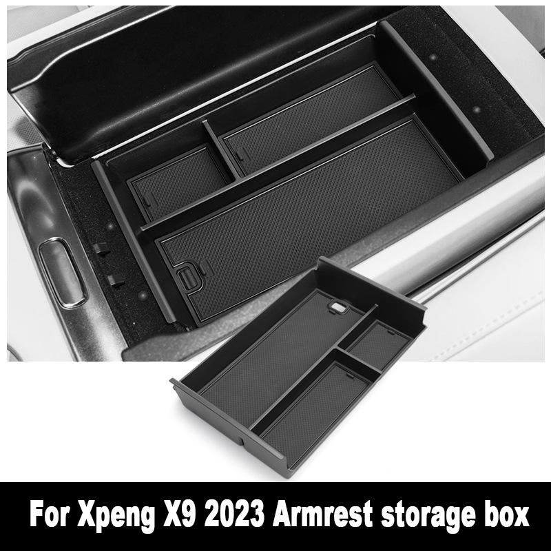 Center Console Storage Box for Xpeng X9 2025-2025 Cup Holder Dashboard Tray Organizer Tidying Black Car Interior Accessories TPE