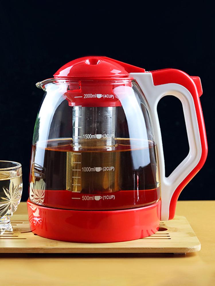 Large Heat-Resistant Glass Teapot with Filter for Flower Tea
