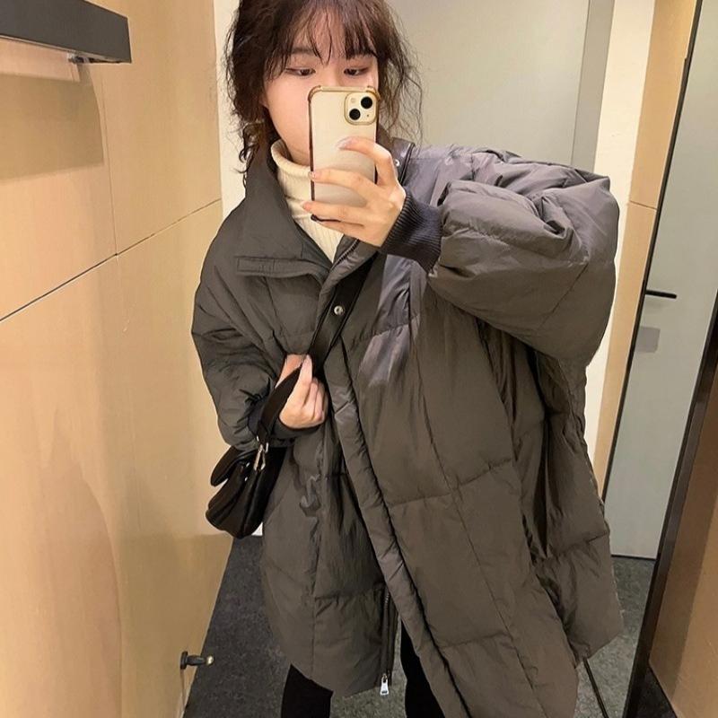 Korean Version, Mid-length, Thickened Cotton-padded Jacket, Loose, Western Style, Knee-high Cotton-padded Jacket