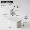 Marna Bucket Bucket with Lid with Handle Washing Tub Laundry Tub Soaking Washing Living White W659W (Square / 10L) (Square/With Scale) Cleanly.