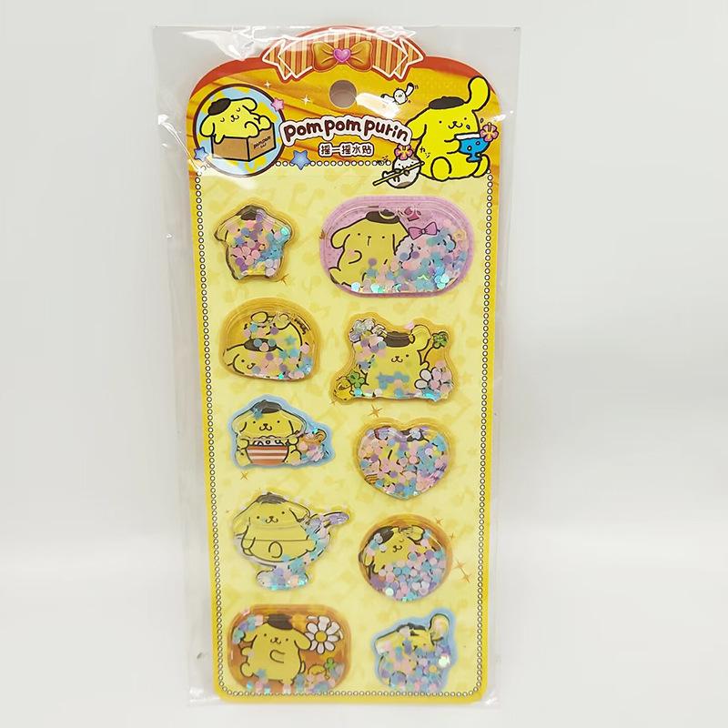 Sanrio 3D Shake Stickers Kawaii Anime Diy Decoration For Notebook Album Diary Student Stationery Kids Toy