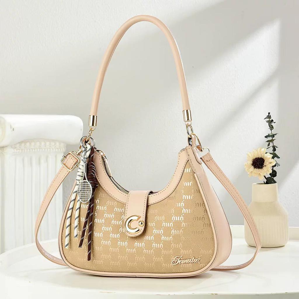 Women Printed Crescent Shoulder Bag, Minimalist Large Capacity Spacious Fashion Handbag