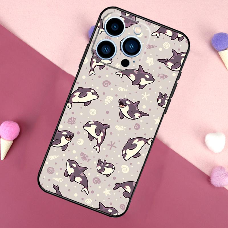 Orcas Whale Phone Case For iPhone 16 17 Pro Max 17 Air 16E 13 12 Mini 14 15 Plus 11 Pro Max Back Cover