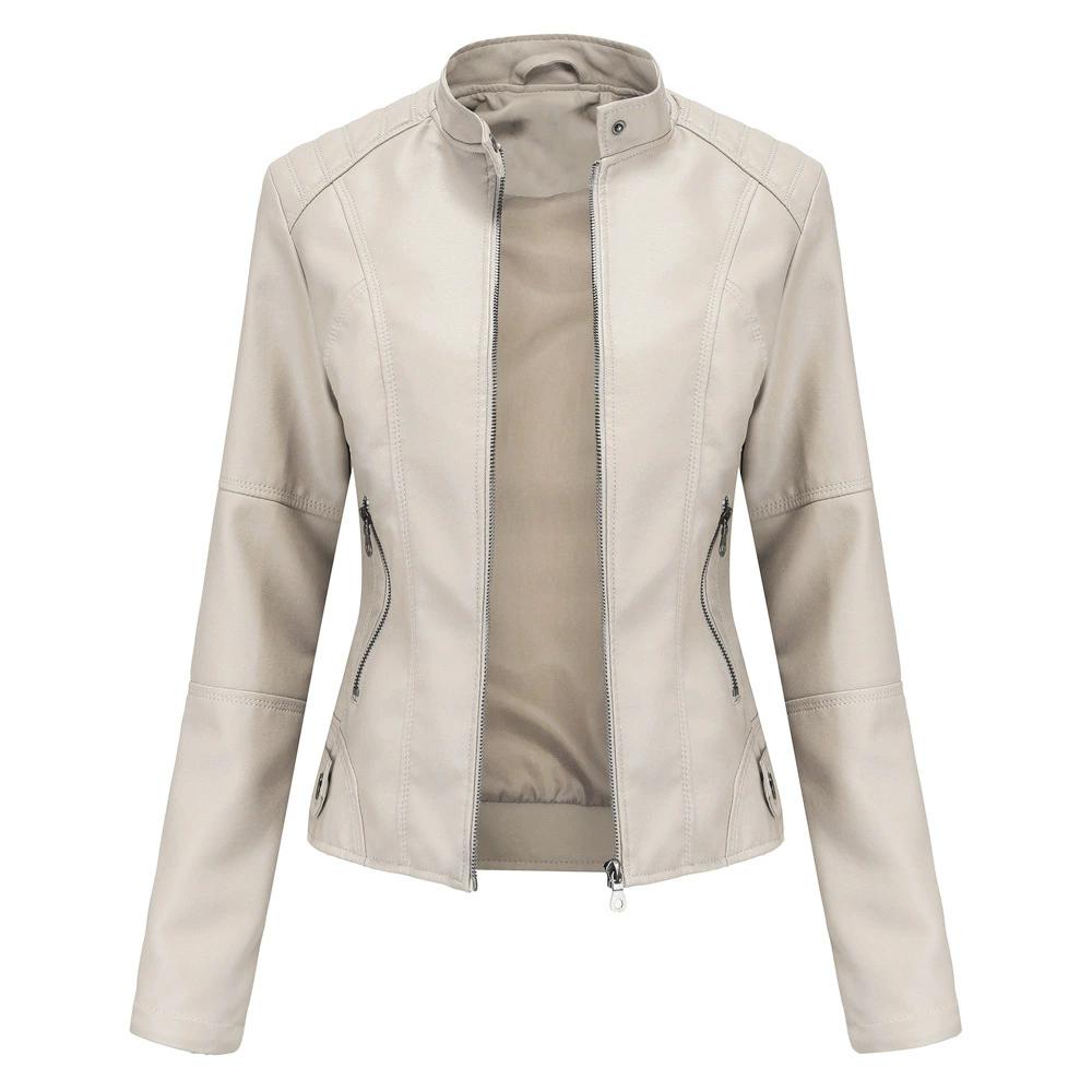 Faux Leather Jacket Women Spring Autumn Women's Moto Biker Jacket Red Black Coat Outerwear