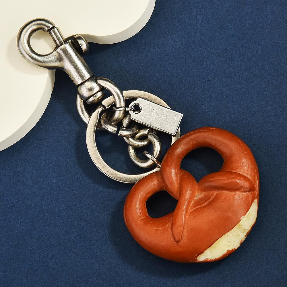 Personalized Trendy Bag Keychain Love Bow Bread Keychain Pendant Creative Biscuit Pendant Bag Pendant Female