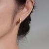 Minimalist Light Luxury Blue Zircon Star Moon Hoop Earrings Fashionable Women Jewelry