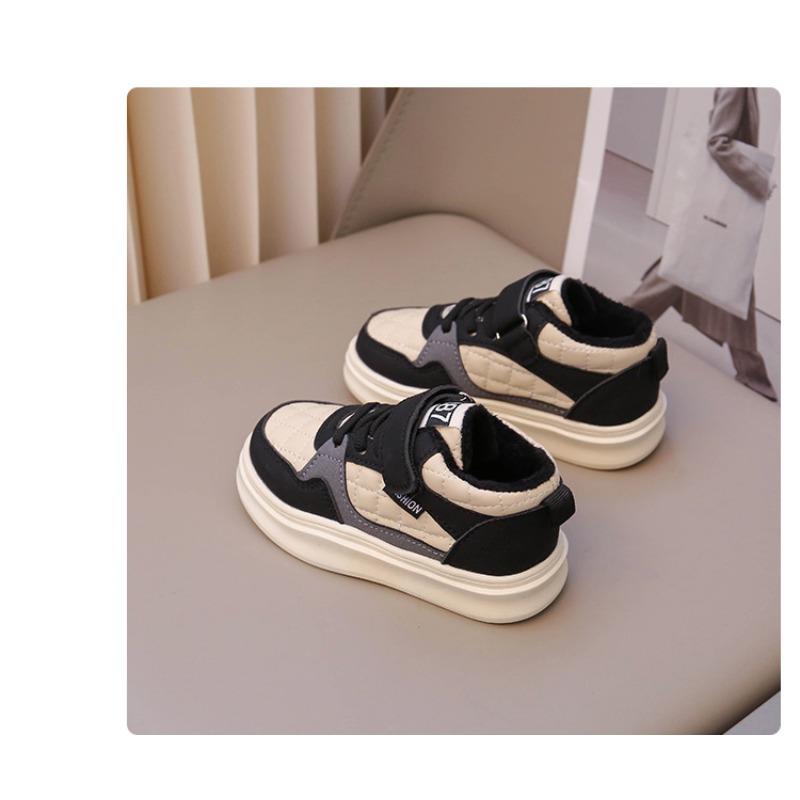 Children's shoes velvet autumn and winter new boys two cotton shoes girls baby high top board shoes children's sports shoes