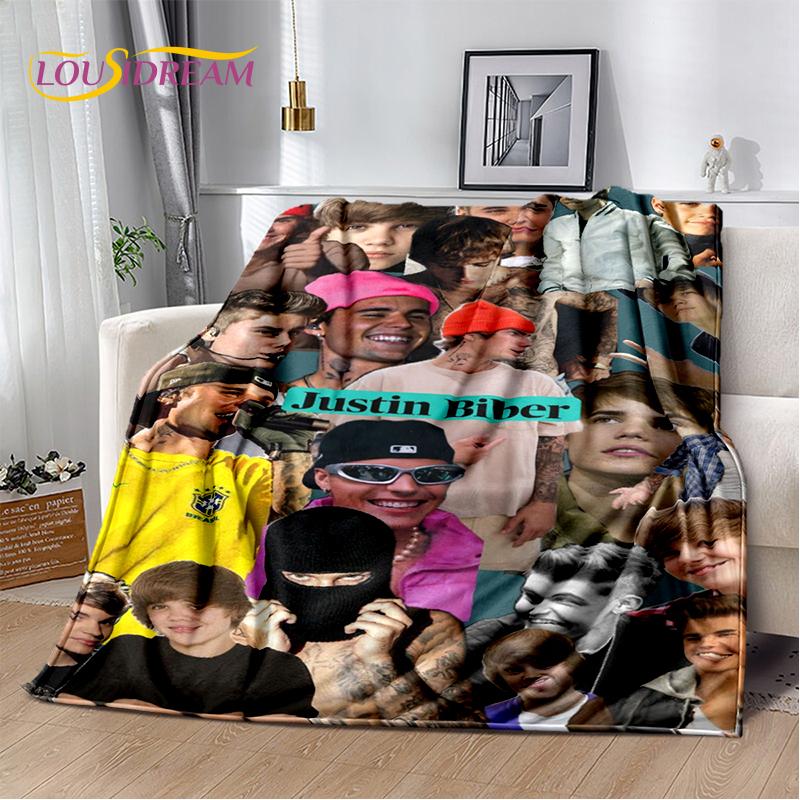 2025 New Style Justin Drew Bieber Singer JB Blanket,Soft Throw Blanket for Home Bedroom Bed Sofa Travel Picnic Cover Kid Gift
