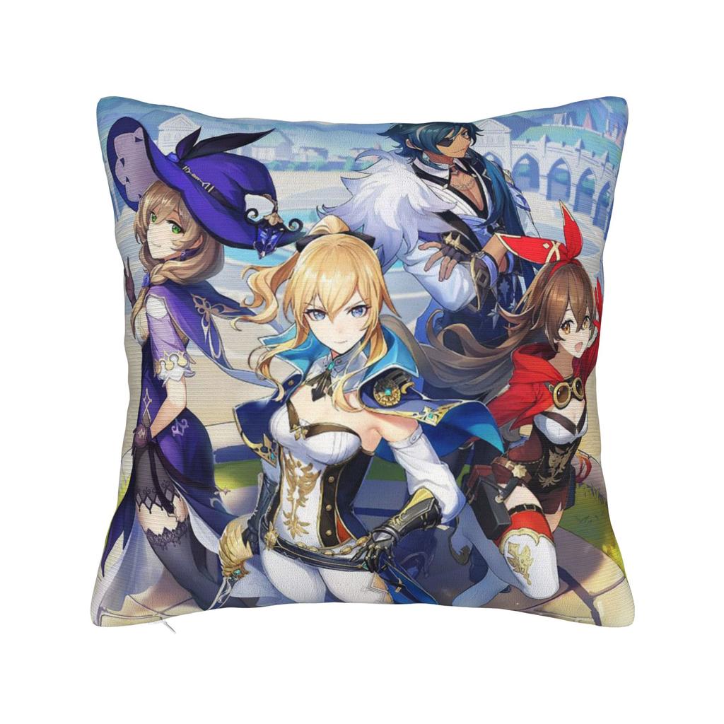 Genshin Sucrose Pillowcase Printed Fabric Cushion Cover Decorations Kawaii Game Anime Online Games Pillow Case Cover Home Zipper