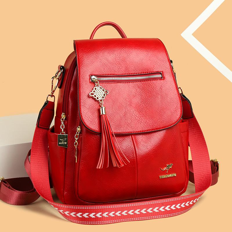 PU Backpack Women's Large Capacity Backpack Multifunctional Shoulder Bag