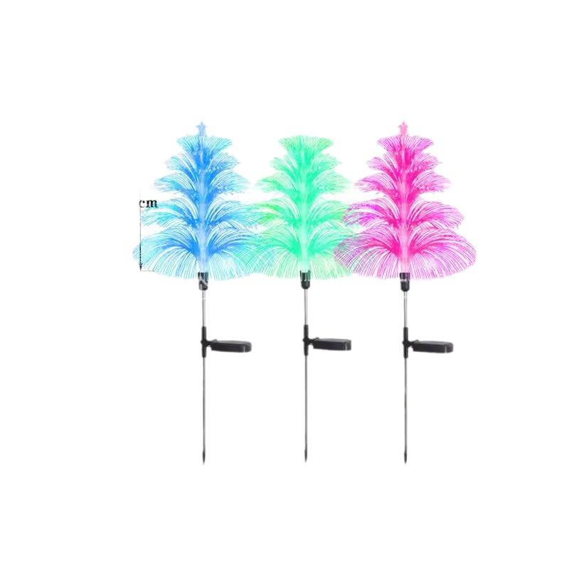 Decorative Solar Garden Light with Fiber Optic Jellyfish Design for Landscapes, Five-Layered Jellyfish String Light.