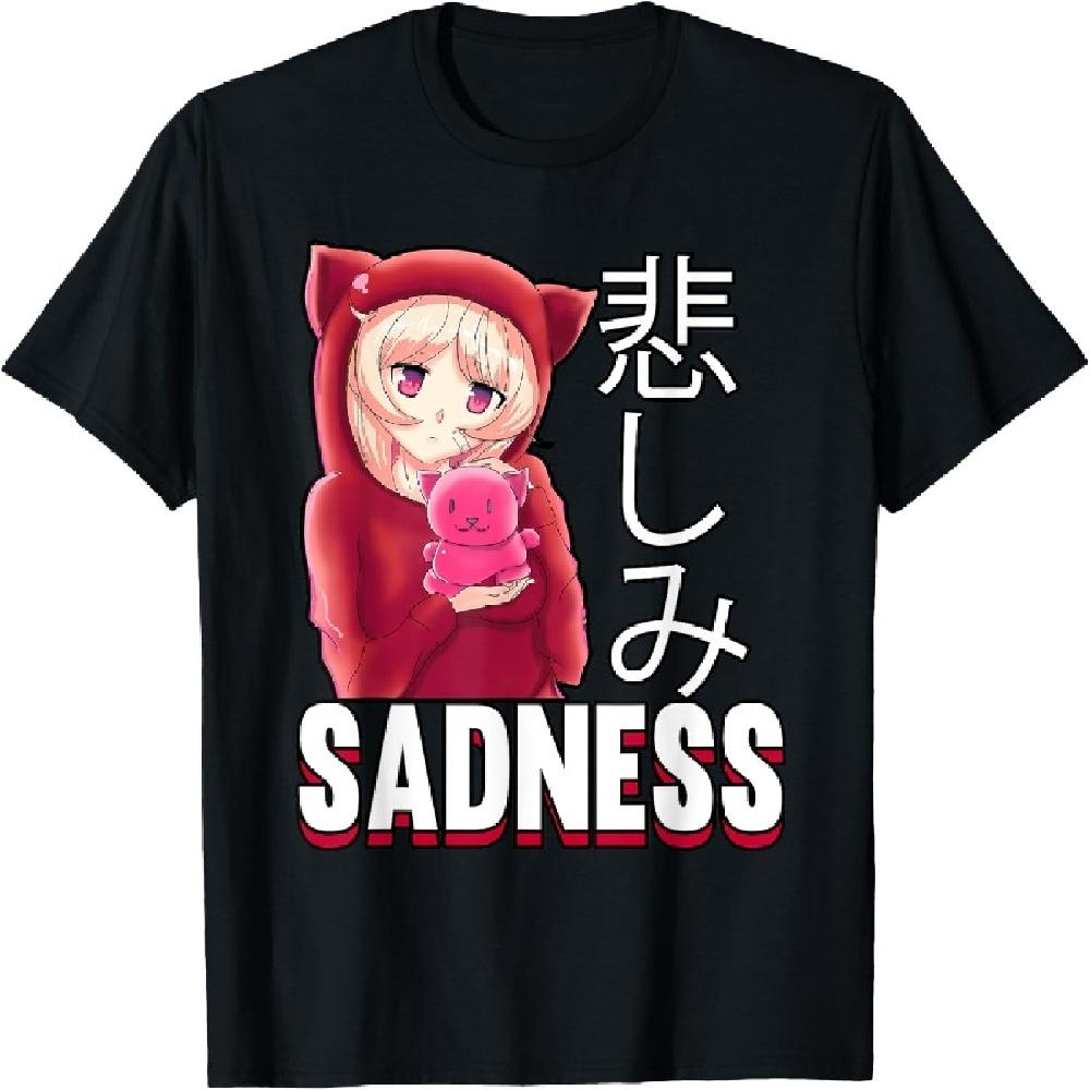 

Aesthetic Sadness Otaku Cute Animes Weeb Lover T-Shirt S