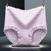 Women's Plus Size High Waist Lace Cotton Panties (80-170kg) - Japanese Style