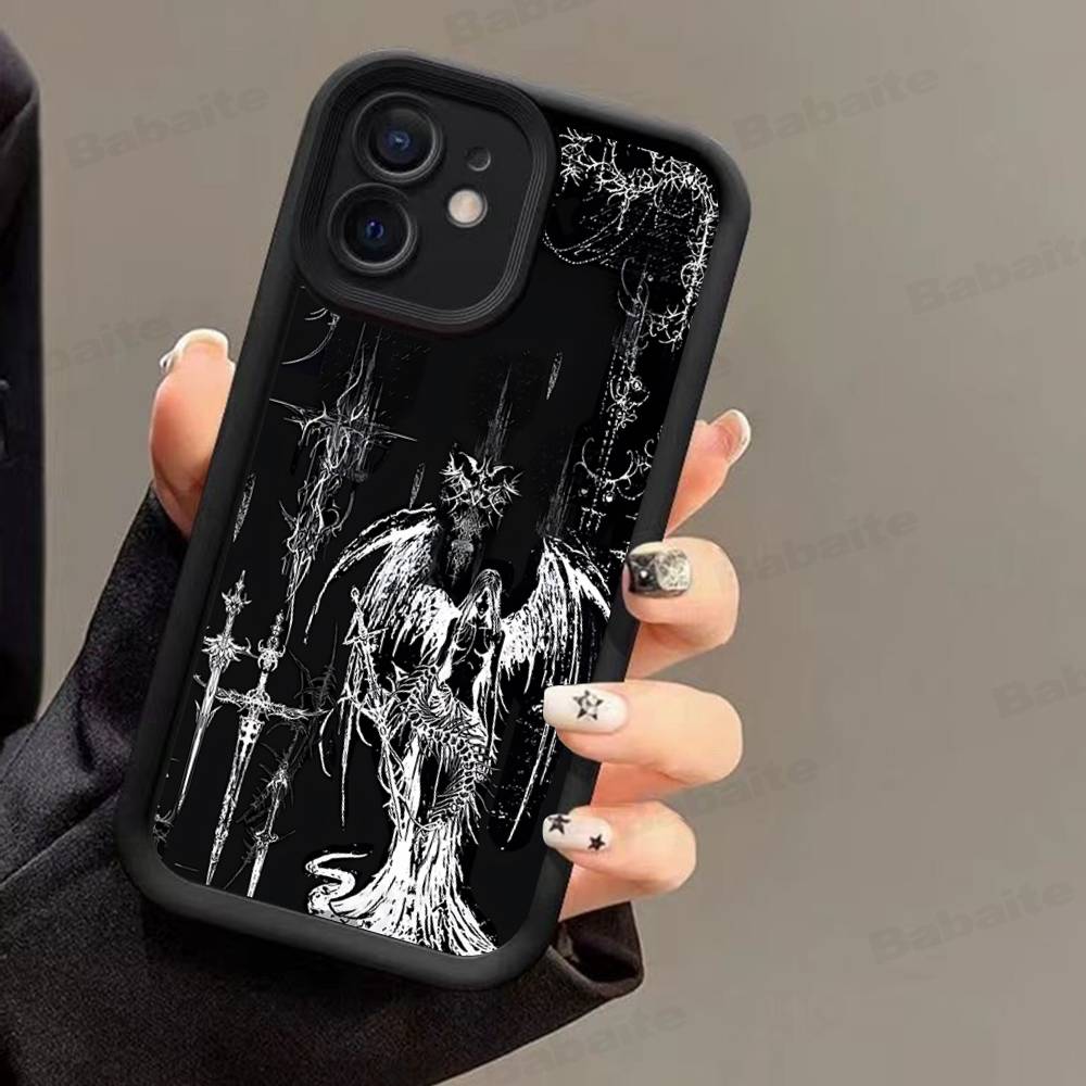 Gotisches Cyber-Sigil-Kreuz Handyhülle Für iPhone 17 Air 16 e 15 14 13 12 11 Pro Max Plus Mini SE 2020 2022 Silikon Hülle