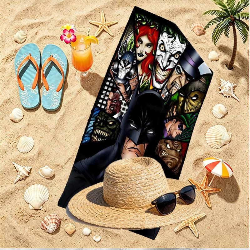 Superheroes Print Beach Towel, Versatile Lightweight Absorbent Beach Towel for Pool Surf Yoga Bathroom, Perfect Birthday Holiday Gift