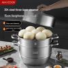 MAXCOOK 3-Layer 304 Stainless Steel Steamer Pot