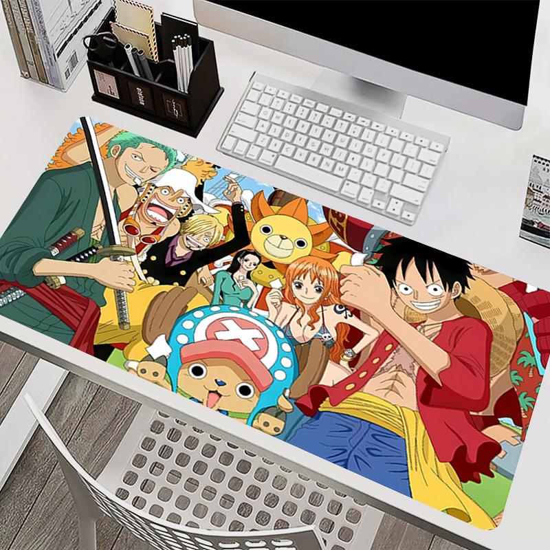 Computer Mouse Pad OOne PPiece Luffy Anime Mouse Pad Large Gaming Mousepad Rubber Extended Game Desk Mat Keyboard Mouse Carpet