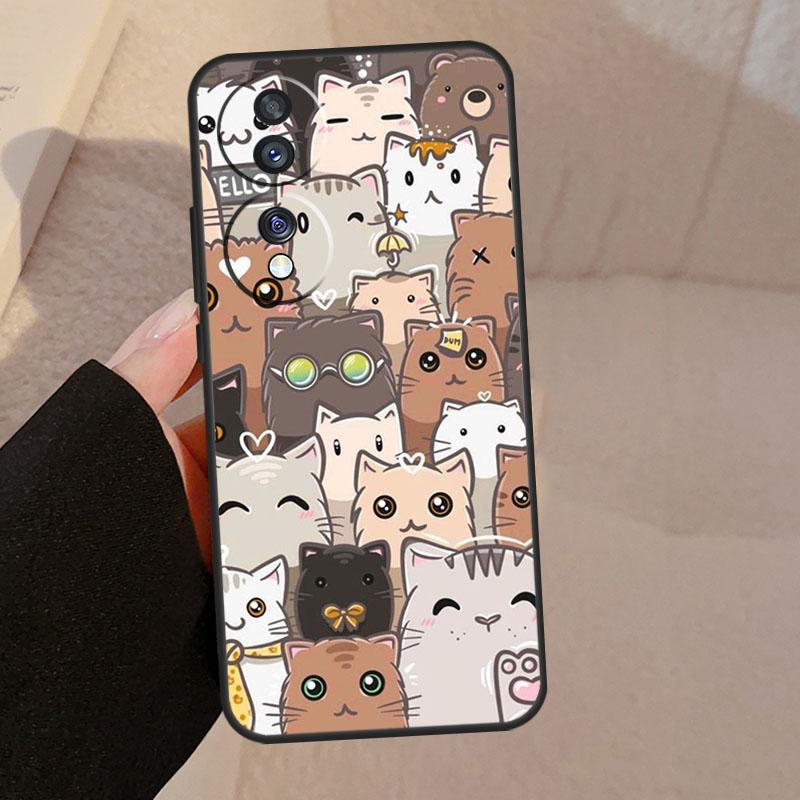 Funny Cute Cats For Honor Magic 8 7 6 5 Lite Case For Honor 400 Pro 200 50 70 90 X8c X8b X9d X9b X9c Win RT