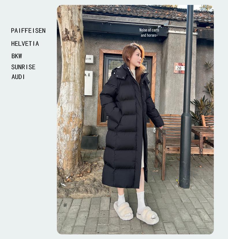 2024 New Women's Mid-Length Thick Down Jacket - Winter Over-the-Knee Warm Outerwear, Versatile and Simple Design
