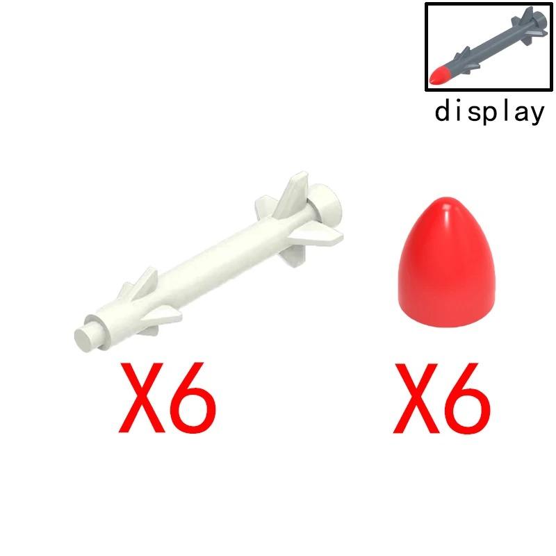MOC Compatible Military Character Building Blocks Accessories Missile Models Fighter Jet Assembly Children's Toy Mini Brick Gift