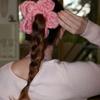 Slowslowly Wool 100% Handmade Crochet Dasy Big Flower Hair Scrunchie _ Pink
