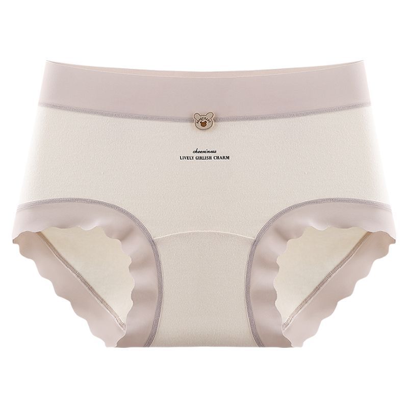 Girl Spring and Autumn New Little Bear 10A Antibacterial No Trace Extension Crotch High Elastic Soft Briefs
