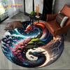 Fashion Dragon Round Carpets Living Room Bedroom Area Rug Room Bedside Chair Floor Mat Decorat Alfombra Birthday gift Poster Mat