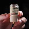 8ml Empty Car Perfume Bottle Hanging Pendant Glass Perfume Bottle With Wooden Caps Refillable Car Essential Oil Diffuser Bottle