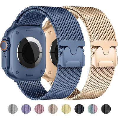 Milanese Loop Metal Strap for Apple Watch Band 49 46  45 44 42mm Stainless Steel Bracelet for IWatch Series Ultra 10 9 8 7 6 5 4