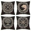 Mythical Runes Viking Patterns Digital Printing Pillow Cover Short Plush Suitable Living Room Bedrooms Sofas Throw Cushion Cover
