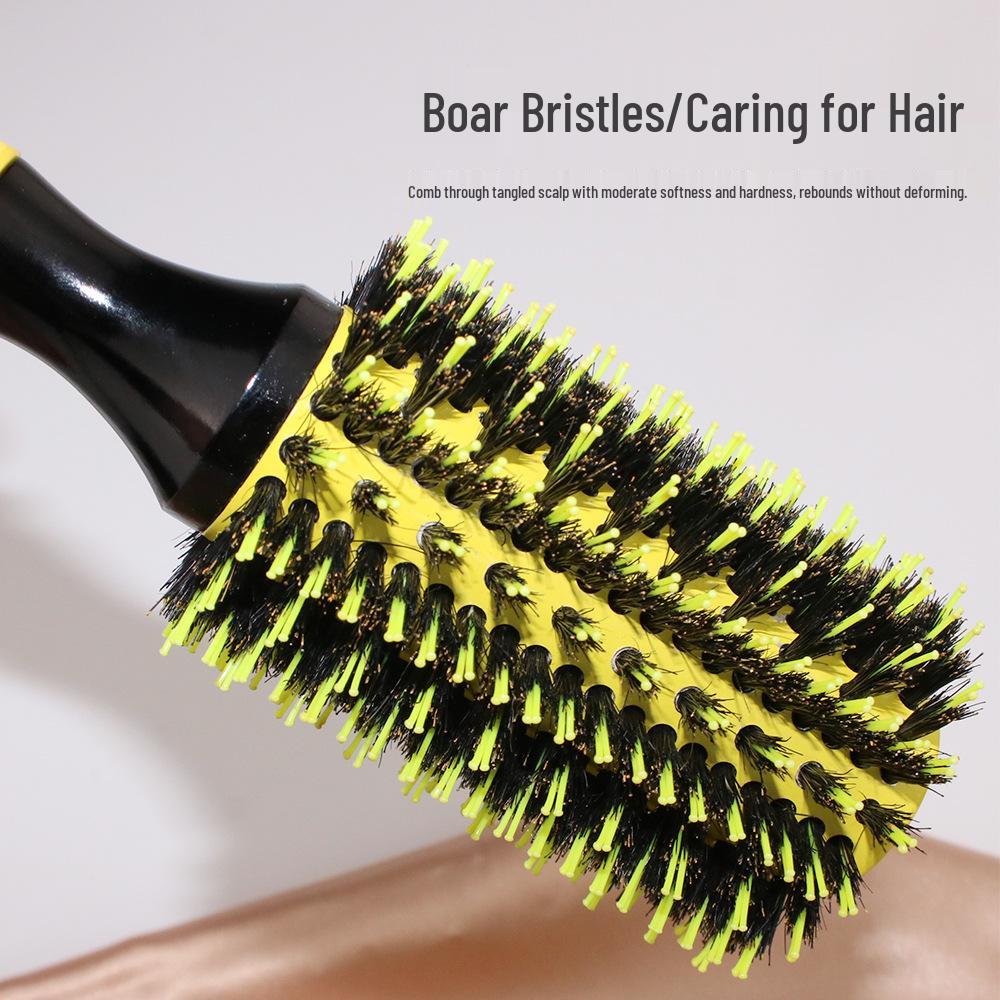 Boar Bristle Aluminum Tube Nylon Round Brush - Brazilian Style Hair Styling Comb