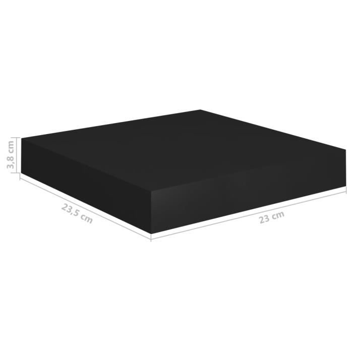 VidaXL Étagère murale flottante Noir 23x23,5x3,8 cm MDF