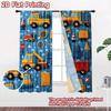 2D flat Photography Backdrop Party Backdrop Colorful Construction Vehicles 100% Polyester Birthday Party Use for Bedroom