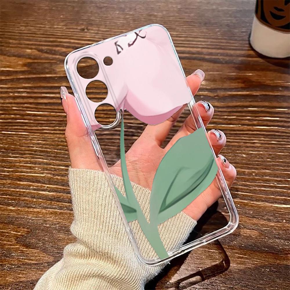 Non-Yellowing Phone Case For Samsung S23 S23 Ultra S24 S22 Plus S20 Plus S10 4G M33 5G A14 Big Flower Shockproof Cover