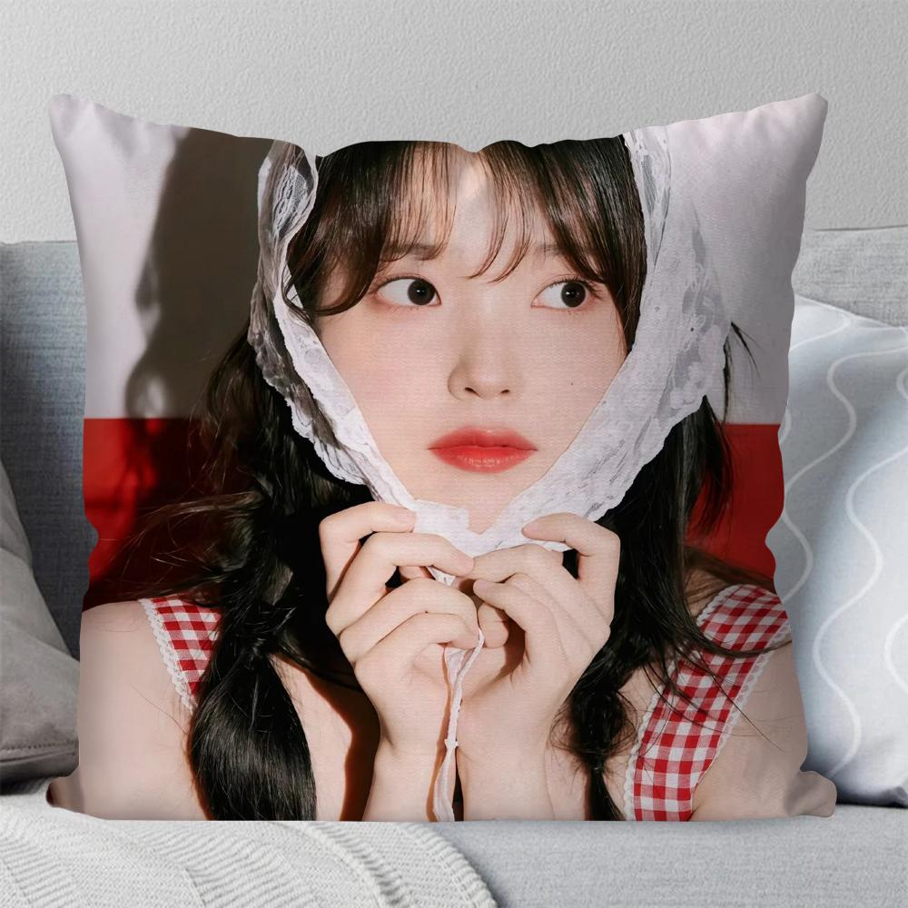 1pc Korean Singer IU Pillow Case Square Pillow Bedroom Sofa Leisure Comfort Cushion Car Living Room Home Decoration 40X40