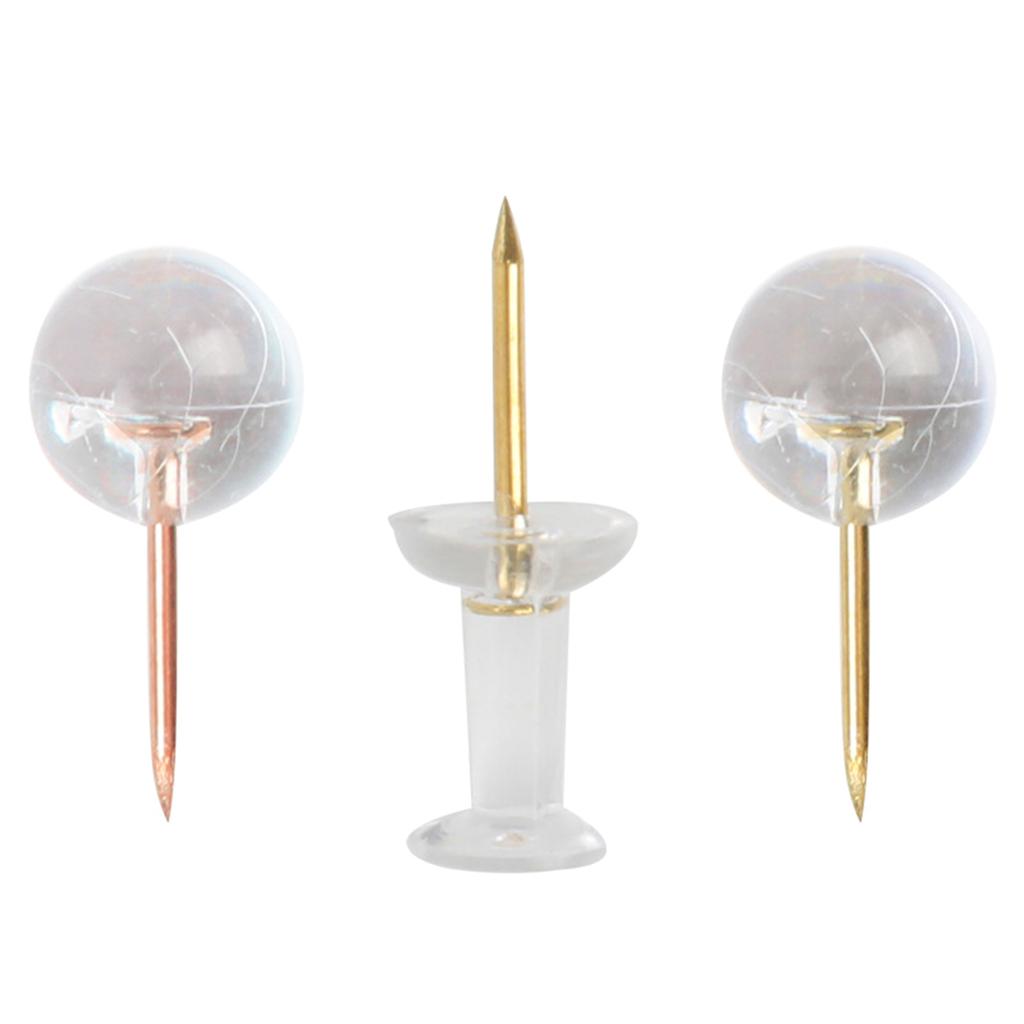 50/100Pieces Ball-shape Push Pins I-shape Map Pins Clear Pushpins for Cork Board Clear Sewing Pins for Fabric Sewing