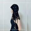 Internet Celebrity Hat Women's Spring and Summer New Handmade Knitted Hat Fringed Pearl Temperament Mesh Hood Sweet Lady Princess Hat