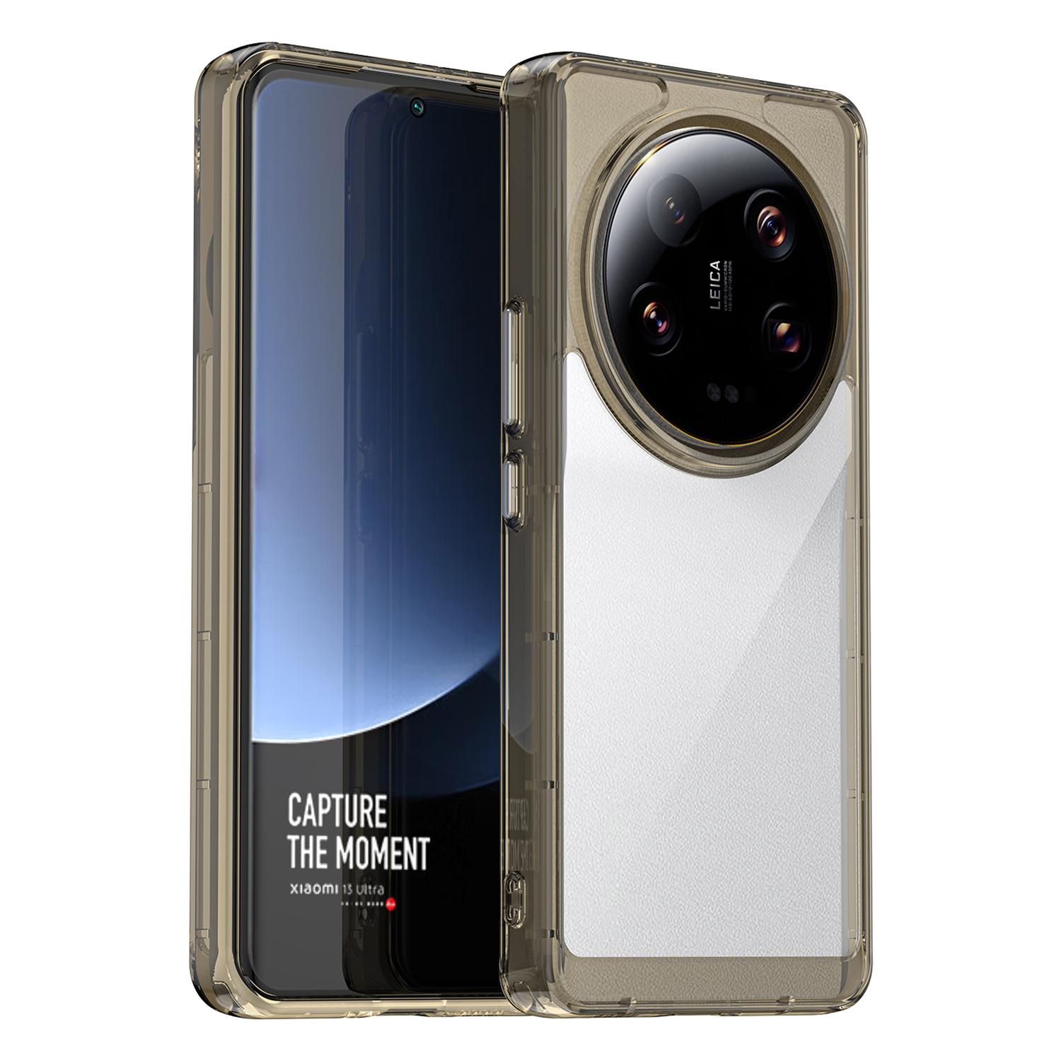 

Для Xiaomi 13 Ultra Прозрачная задняя крышка ТПУ+Акрил Защита от царапин Ударопрочный чехол для телефона Transparent Grey