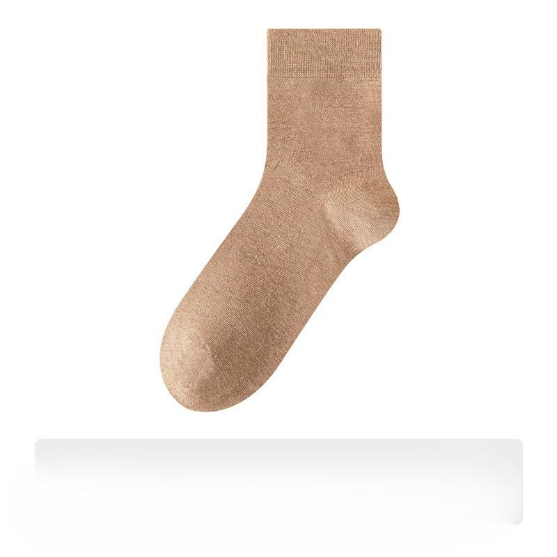 Men's Pure Cotton Mid-calf Socks for Autumn, Odor-resistant, Sweat-absorbent, Antibacterial, Anti-tear, 100% Cotton