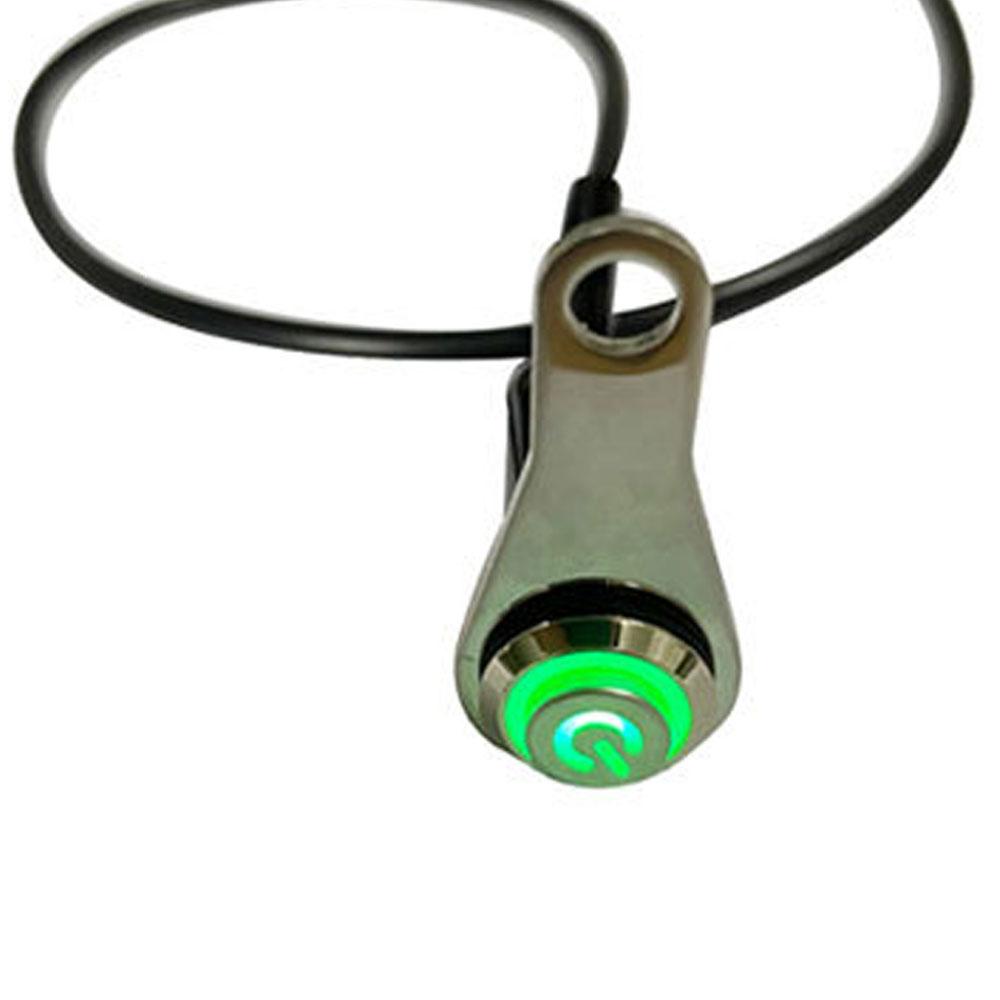 LED Motorcycle Switch ON+OFF Handlebar Mount Aluminum Alloy Waterproof 12V Fog Light Lamps Motorbike Horn Push Button Switch Green-MTKG006