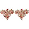 2Pcs Rhinestone Appliques, Sparkling Crystal Embroidery Patches for Clothes Bag Pants Shoes Clothing Decoration(08 Red)