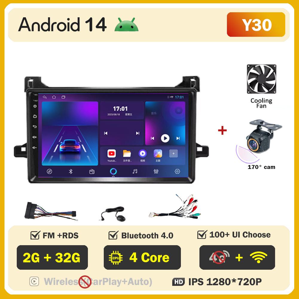 Car Multimedia Player For Toyota Prius XW50 2015 2016 2017-2020 Android 14 Intelligent Car Systems Mirror Link GPS Navigation