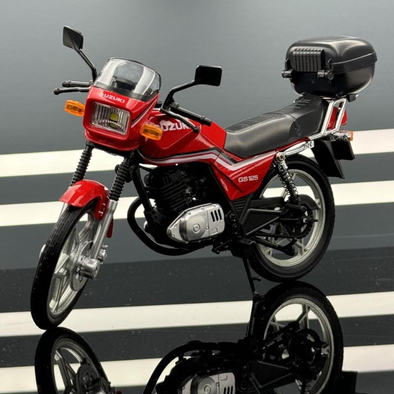 Simulation 1/12 SUZUKI GS125 Vintage Motorcycle Model Diecast Toy Vehicle with Sound and Light Hobby Collections Home Decor