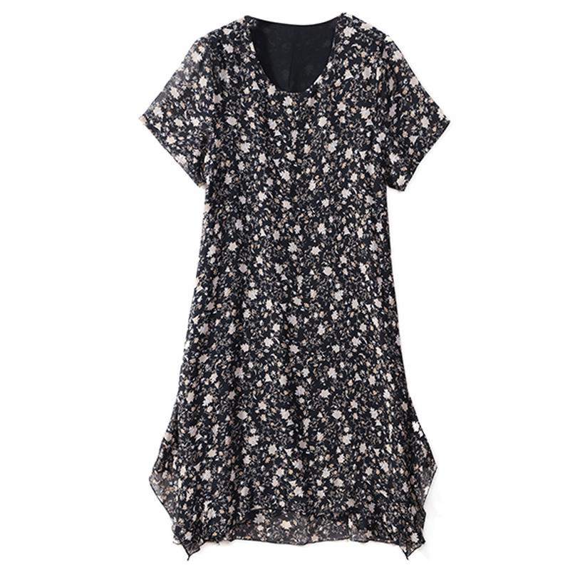 Buy Plus Size 3XL-7XL Women's Summer Chiffon Dress Oversize Casual Loose  Vintage Long Dresses With Sleeves Summer Clothes at affordable prices   free shipping, real reviews with photos  Joom
