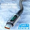 1M/2M Alloy Intelligent Super Fast Charging Cable 120W USB To USB C With Led Digital Display Super Fast Charge Cable PD Wires