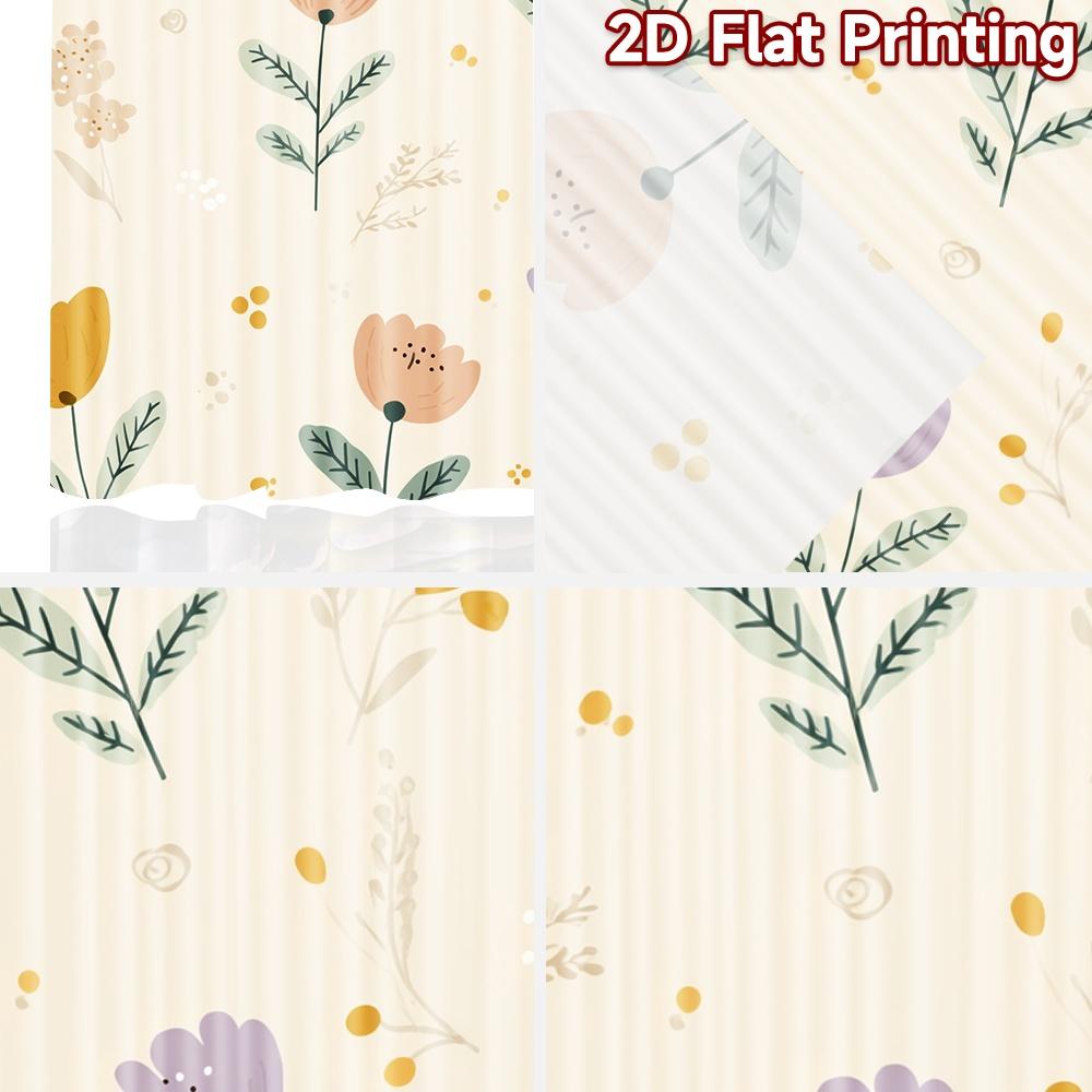 2D FLAT PRINTING 2pcs Curtains (Without Rod) Floral Spring Pattern Easter Holiday Curtains with Digital Printing Durable