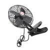 8in Car Cooling Fan Cigar Lighter Powered Black Quiet Metal Clip On Fan for Car Truck SUV RV Boat Bus DC12V