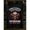European Sizes Funny Emotional Support Husband T-Shirt for Men - Husband Gift for Couples, Humorous Marriage Apparel