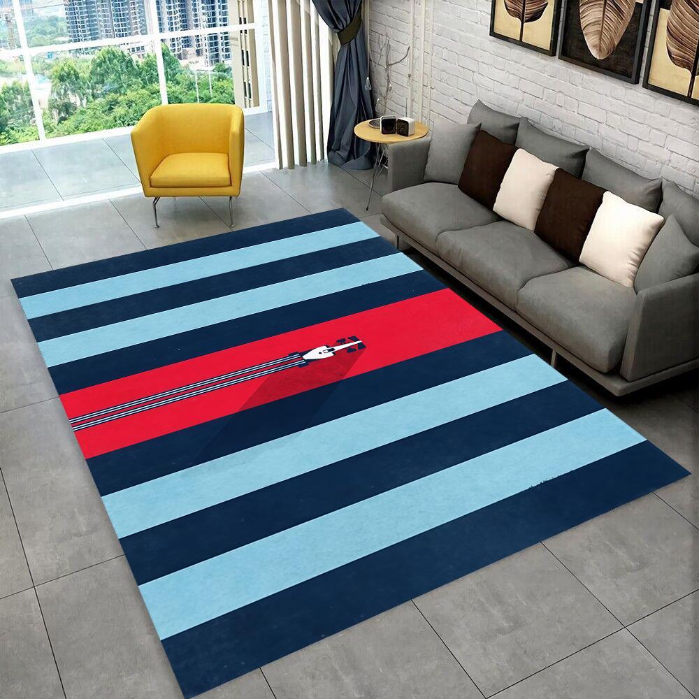 3D logo závodního auta M-Martini Moto Koberec pro domácí obývací pokoj ložnici pohovku Rohožka Dekor, dětská hrací protiskluzová podložka Dárek