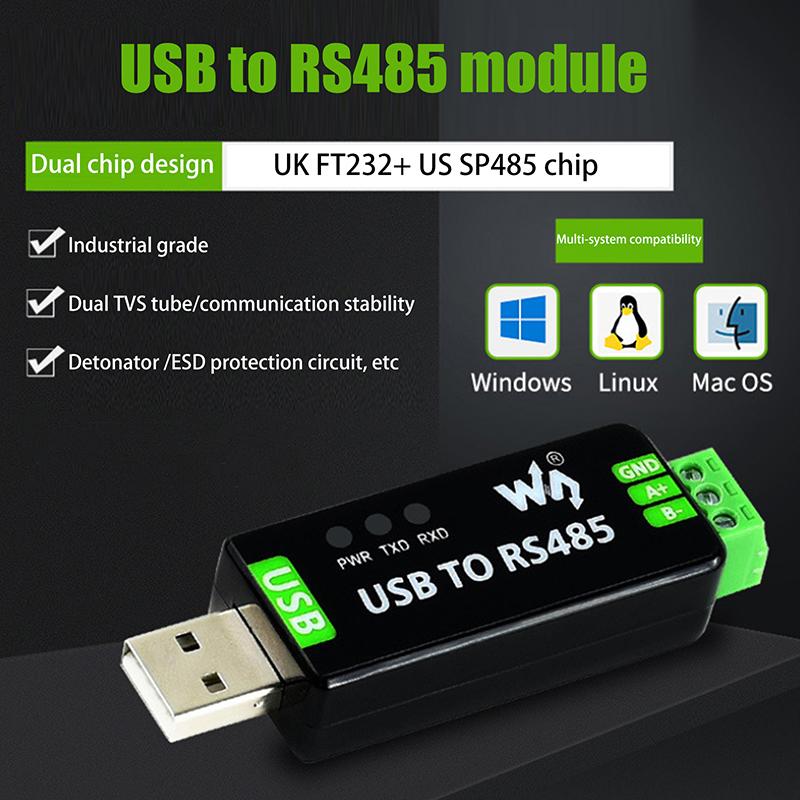 Conversor Serial USB para RS485 Industrial Original Módulo de Comunicação Half Duplex FT232RL